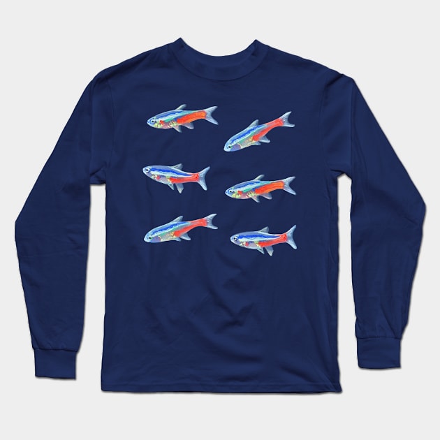 Neon tetra set Long Sleeve T-Shirt by EmilyBickell